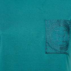 Hermes Green Cotton H Embroidered Pocket Detail T-Shirt M
