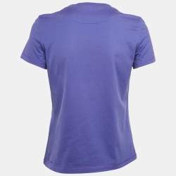 Hermes Purple Cotton H Embroidered Pocket T-Shirt M