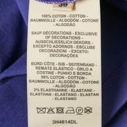Hermes Purple Cotton H Embroidered Pocket T-Shirt M
