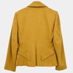 Hermes Brown Wool Single Breasted Jacket Women Size 40