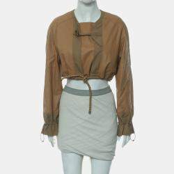 Hermes Beige Nomade Leather Crop Jacket M