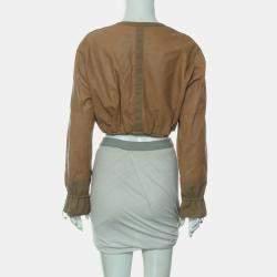 Hermes Beige Nomade Leather Crop Jacket M