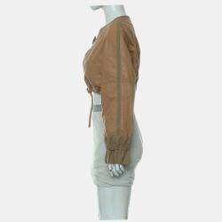 Hermes Beige Nomade Leather Crop Jacket M