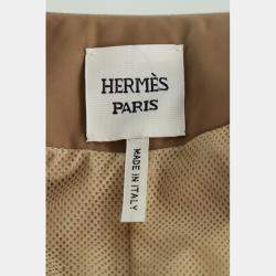 Hermes Beige Nomade Leather Crop Jacket M