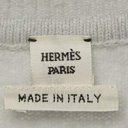 Pre Owned Hermès Light Blue Brides de Gala Print Silk and Wool Blend Twillaine Sweater S