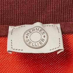 Pre Owned Hermes Orange Cotton Pique Polo T-Shirt S