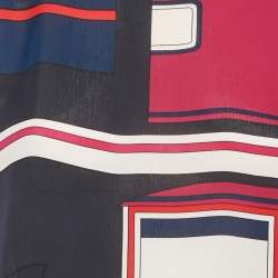 Pre Owned Hermes Multicolor Printed Silk Sleeveless Top M