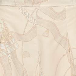 Pre Owned Hermes Pink Printed Silk Palazzo S 