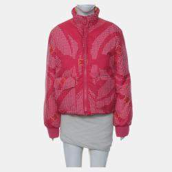 Pre Owned Hermes "Promenade du Matin Pois" Short Reversible Puffer Coat FR 38