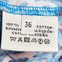 Pre Owned Hermès Blue Printed Cotton Knit T-Shirt S
