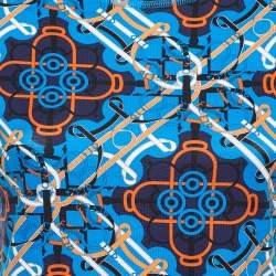Pre Owned Hermès Blue Printed Cotton Knit T-Shirt S