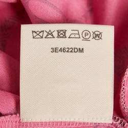 Pre Owned Hermes Pink Printed Cotton Crewneck T-Shirt S