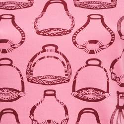 Pre Owned Hermes Pink Printed Cotton Crewneck T-Shirt S