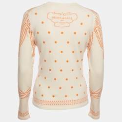 Pre Owned Hermes Orange Cashmere Brides de Gala Sweater M