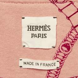 Pre Owned Hermes Pink Cotton Knit Tresor de Medor Jacket and Sweatpants Set M