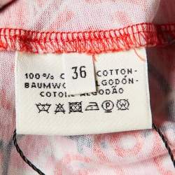 Pre Owned Hermès Red/Pink Eperon d'Or Cotton Crew Neck T-Shirt S