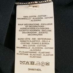 مملوكة مسبقًا Hermes Black H Embroidered Pocket Jersey T-Shirt S