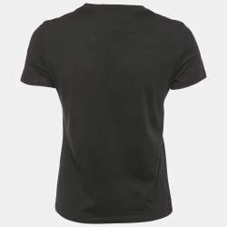 مملوكة مسبقًا Hermes Black H Embroidered Pocket Jersey T-Shirt S
