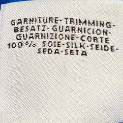 Pre Owned Hermes Blue Cotton Appliqued Crew Neck T-Shirt S 