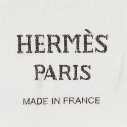 Pre Owned تي شيرت هيرمس رقبة مستديرة قطن أبيض مقاس متوسط