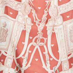 مملوكة مسبقًا Hermès Pink Printed Silk and Knit Brides de Gala T-Shirt S