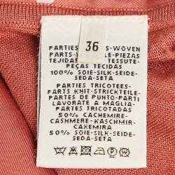 مملوكة مسبقًا Hermès Pink Printed Silk and Knit Brides de Gala T-Shirt S