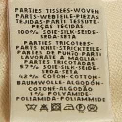 Pre Owned Hermes Cream Printed Silk & Cotton Knit Twillaine Sweater L