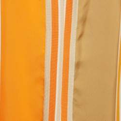 Pre Owned Hermes Beige Printed Silk and Wool Cardigan M