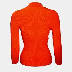 Pre Owned Hermes Orange Long Sleeve Sweater