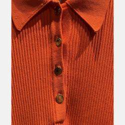 Pre Owned Hermes Orange Long Sleeve Sweater