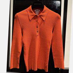 Pre Owned Hermes Orange Long Sleeve Sweater