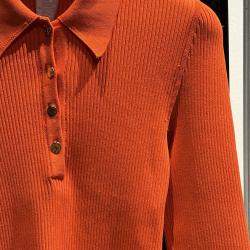 Pre Owned Hermes Orange Long Sleeve Sweater