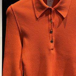 Pre Owned Hermes Orange Long Sleeve Sweater