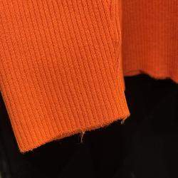 Pre Owned Hermes Orange Long Sleeve Sweater
