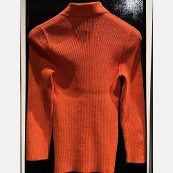 Pre Owned Hermes Orange Long Sleeve Sweater