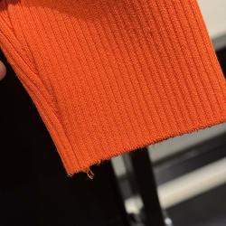 Pre Owned Hermes Orange Long Sleeve Sweater