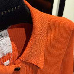 Pre Owned Hermes Orange Long Sleeve Sweater