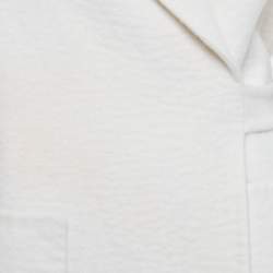 مملوكة مسبقًا Hermes White Cashmere Wrap Over Mid Length Coat M