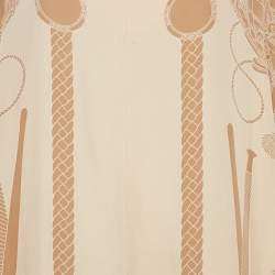 مملوكة مسبقًا فستان ماكسي بقصة واسعة حرير هيرميس وردي مطبوع مقاس كبير (لارج)