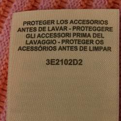 Pre Owned كاردیغان هيرمس كشمير برتقالي ووردي محاك طويل مقاس كبير