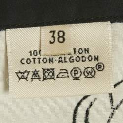 Pre Owned Hermes White/Yellow Leopard Print Cotton Halter Neck Scarf Top M