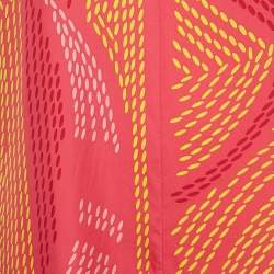 مملوكة مسبقًا Hermes Pink Printed Silk Maxi Dress S