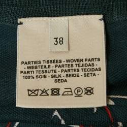 مملوكة مسبقًا Hermes Grey/Red Knit Printed Knit Belted Cardigan M