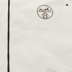 مملوكة مسبقًا Hermes Ivory Cavalcadour Morning Print Silk Shirt Dress S