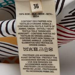 مملوكة مسبقًا Hermes Ivory Cavalcadour Morning Print Silk Shirt Dress S