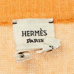 Pre Owned كنزة هيرميس كشميير برتقالي برقبة دائرية مقاس صغير - سمول