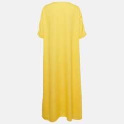 مملوكة مسبقًا Hermes Yellow Crepe Maxi Dress XL