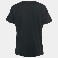 مملوكة مسبقًا Hermes Black Cotton Knit Patch Pocket Detail T-Shirt M