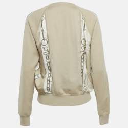 مملوكة مسبقًا Hermes Beige Printed Silk & Wool Long Sleeve Sweater M