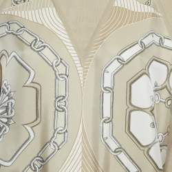 مملوكة مسبقًا Hermes Beige Printed Silk & Wool Long Sleeve Sweater M